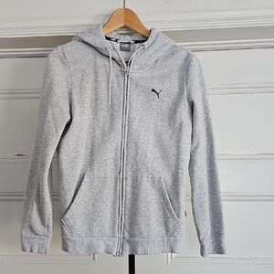 Puma Light Gray Zip Up Hoodie Medium
